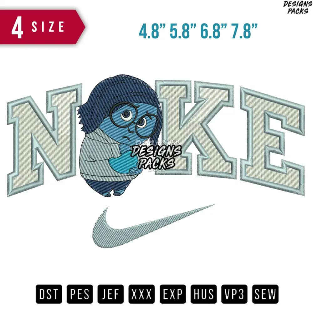 Swoosh Sadness Inside Out Embroidery Design