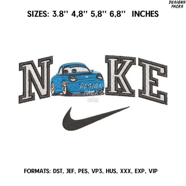 Nike Sally Carrera Embroidery Design File/ Cars Anime Embroidery Design/ Nike Logo Machine Embroidery / Design Pes Dst