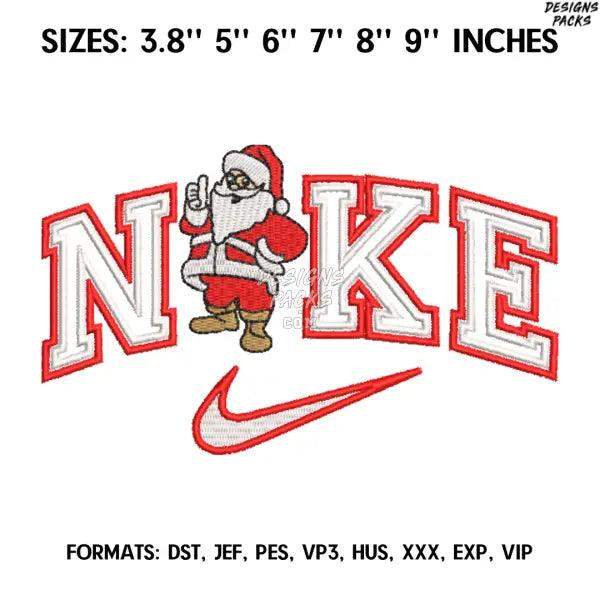 Nike Santa Claus Embroidery Design File, New Year Embroidery Design, Machine embroidery, Merry Christmas Design Pes