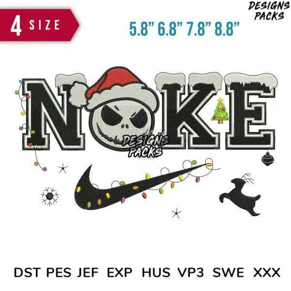 Swoosh Santa Jack Embroidery Design 5.8" 6.8" 7.8" 8.8"