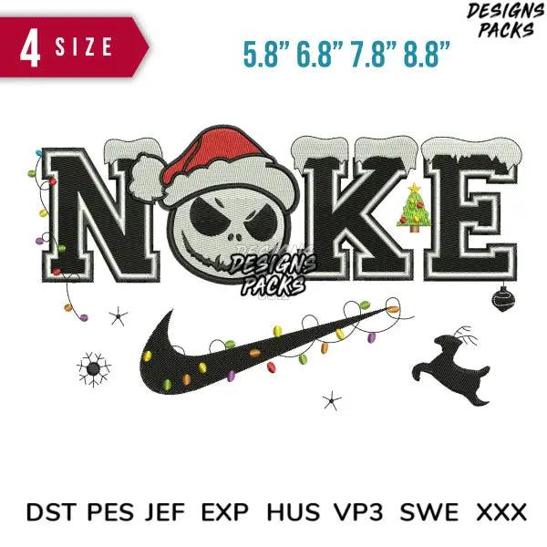 Swoosh Santa Jack Embroidery Design 5.8" 6.8" 7.8" 8.8"