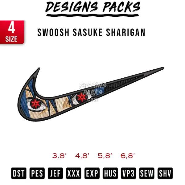 Swoosh Sasuke Sharigan Embroidery Design 