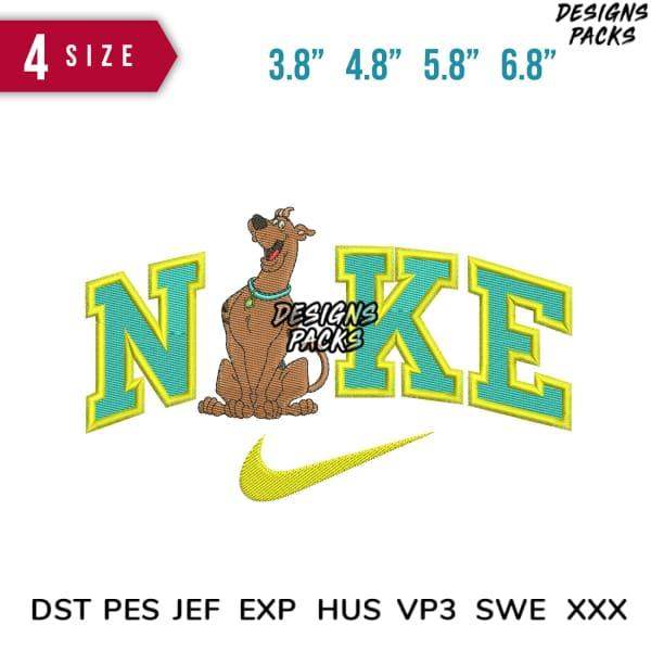 Scooby-Doo embroidery design with Nike logo, available in multiple sizes and formats