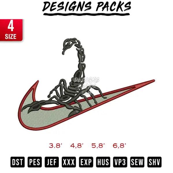 Swoosh Scorpion Embroidery Design 