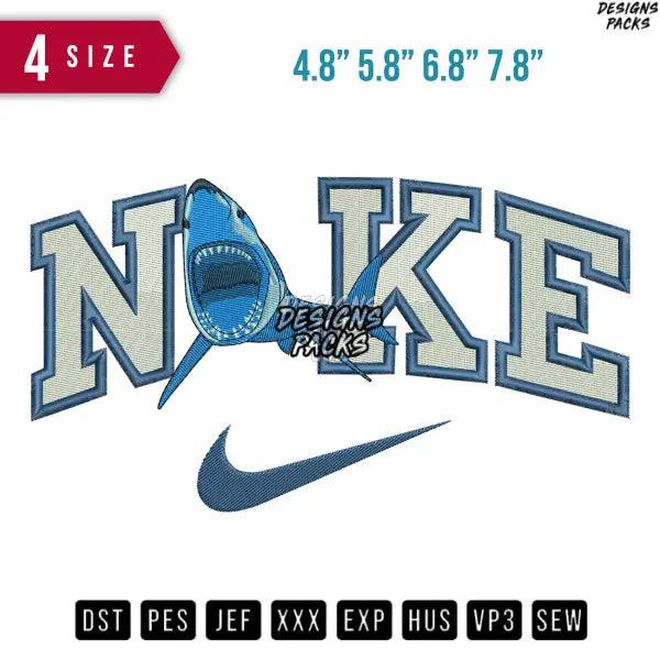 Swoosh Shark b Embroidery Design