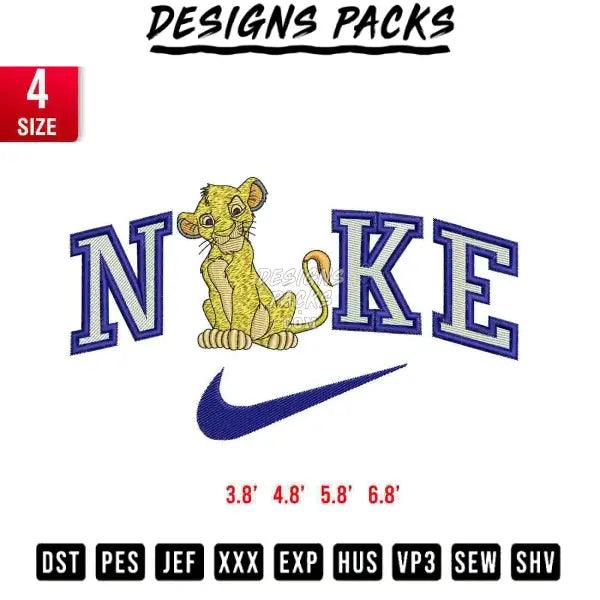 Swoosh Simba Embroidery Design 
