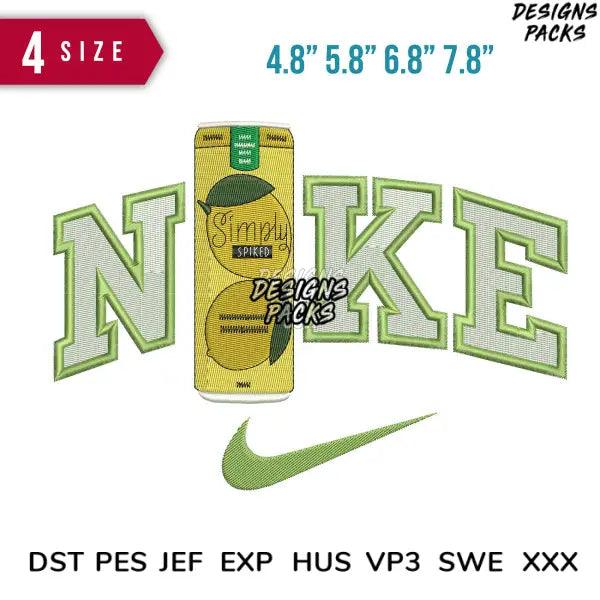 Swoosh Simply bottle Embroidery Design 4.8" 5.8" 6.8" 7.8"