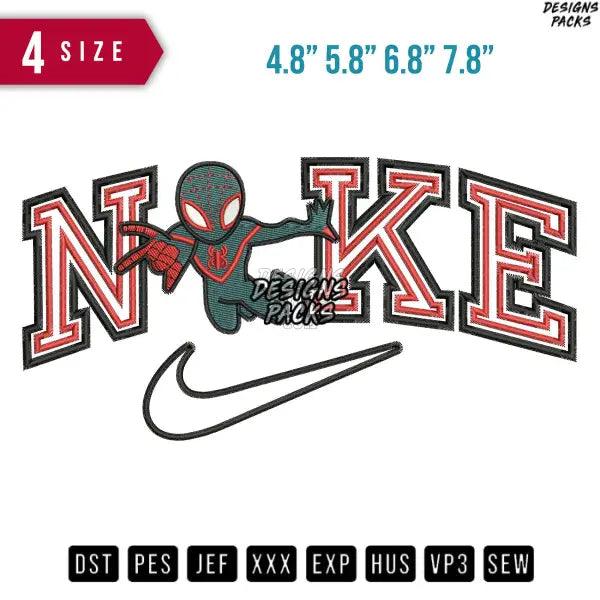 Swoosh Spider Miles Hero Jump Embroidery Design