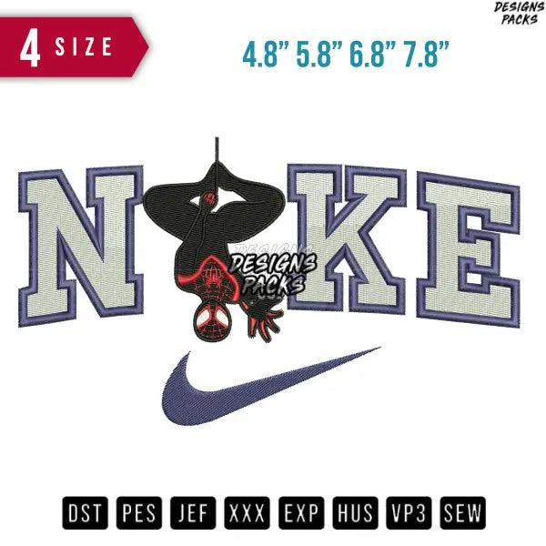 Swoosh Spider Super Hero Upside Down Embroidery Design