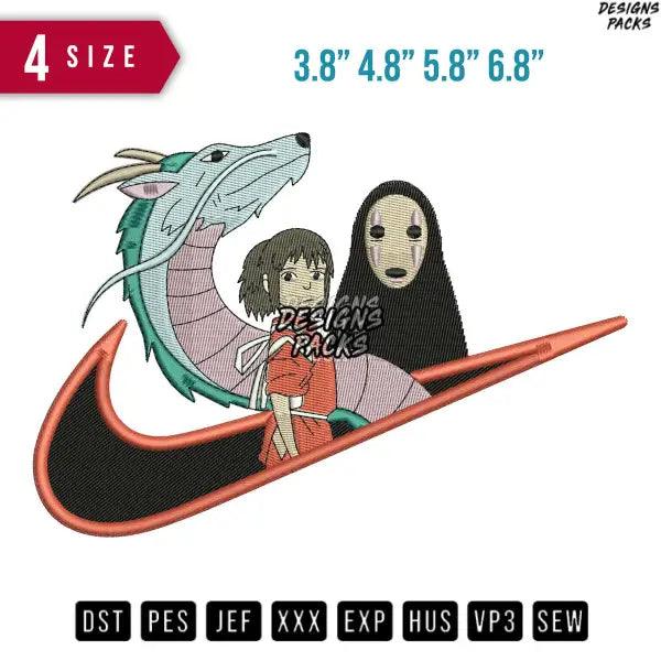 Swoosh Spirited Away Embroidery Design