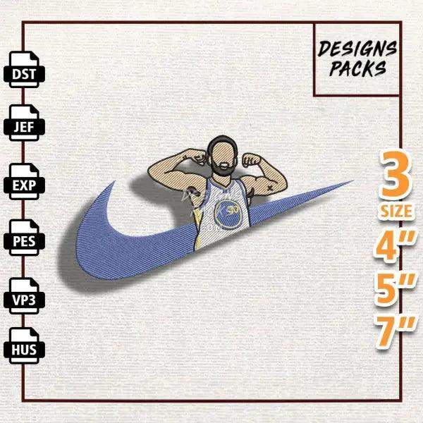 Swoosh Steph Curry Embroidery Design