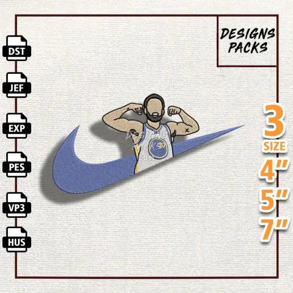 Swoosh Steph Curry Embroidery Design
