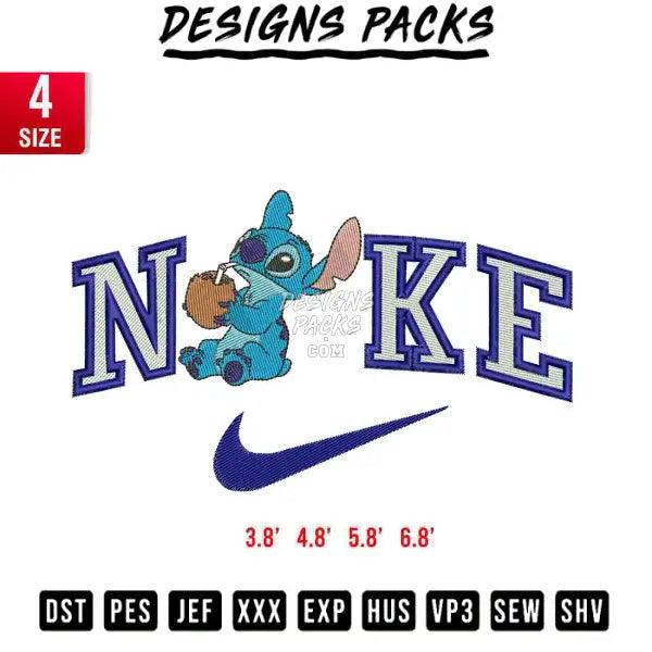 Swoosh Stitch Coconut Embroidery Design 