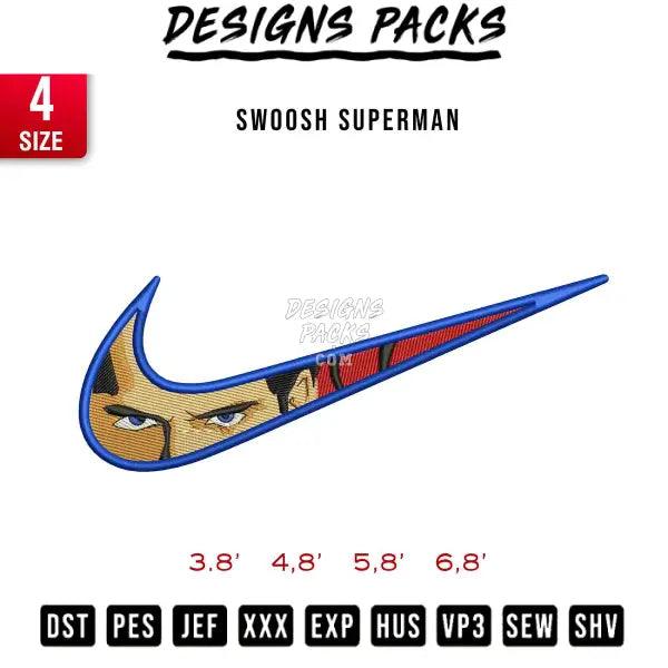 swoosh superman Embroidery Design 