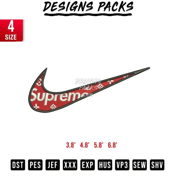 Swoosh Supreme Embroidery Design 