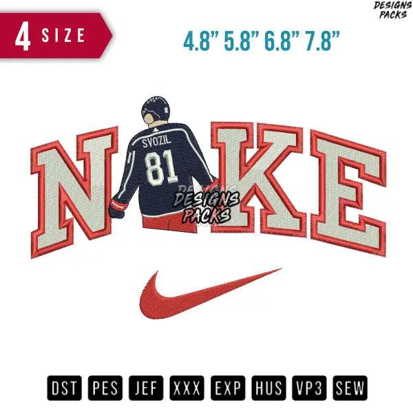 Swoosh Svozil 81 Hockey Embroidery Design