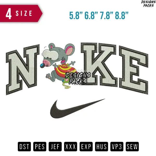 Swoosh Toopy Cartoon Mouse Embroidery Design