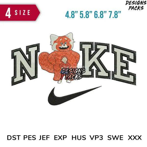 Swoosh turning red Embroidery Design 4.8" 5.8" 6.8" 7.8"