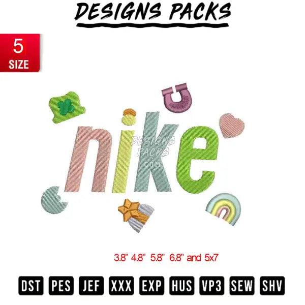 Swoosh Typo Cute Embroidery Design 