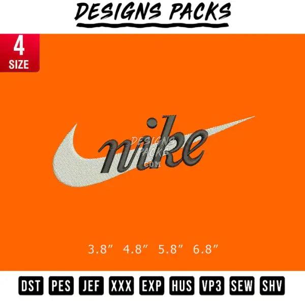 Swoosh typo Embroidery Design 