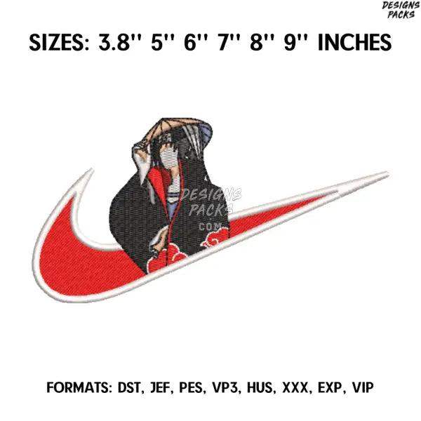 Nike Uchiha Itachi Embroidery Design File, Naruto Anime Embroidery Design, Machine Embroidery. Anime Design Pes Brother
