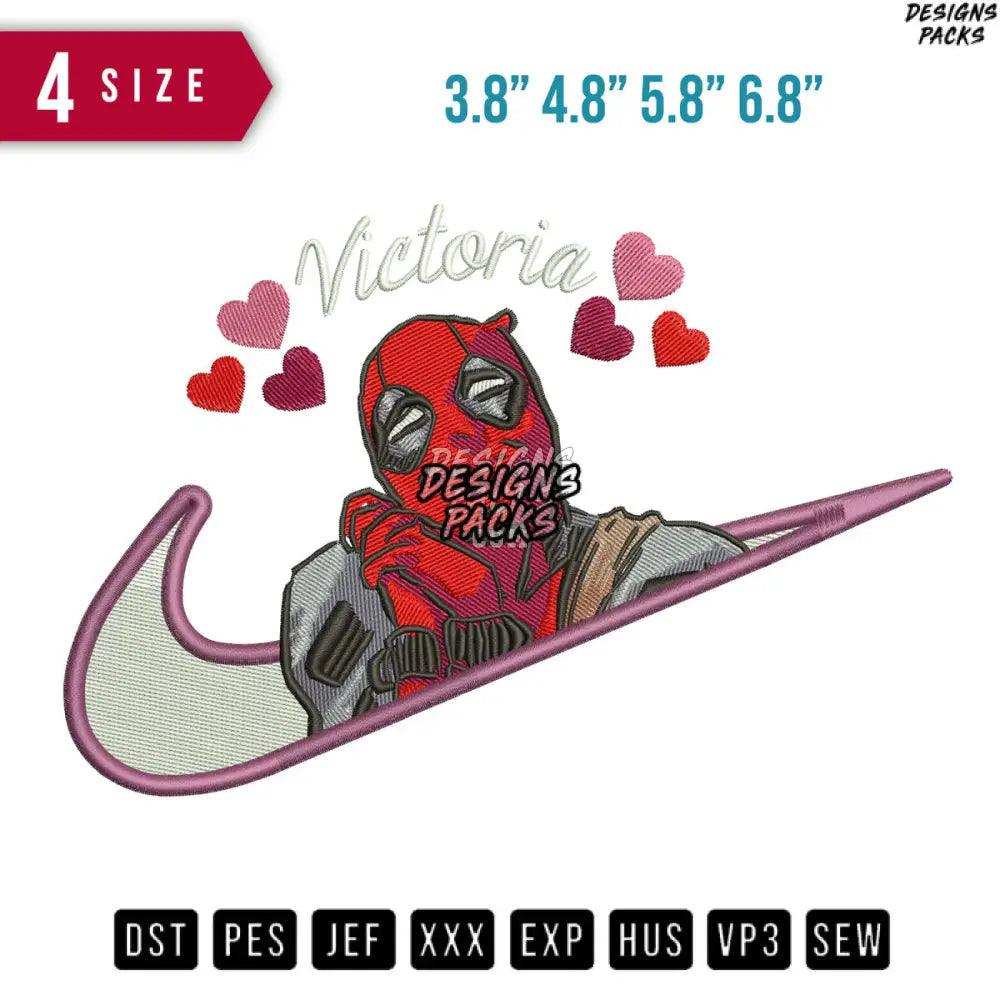 Swoosh Victoria Dead Pool Embroidery Design
