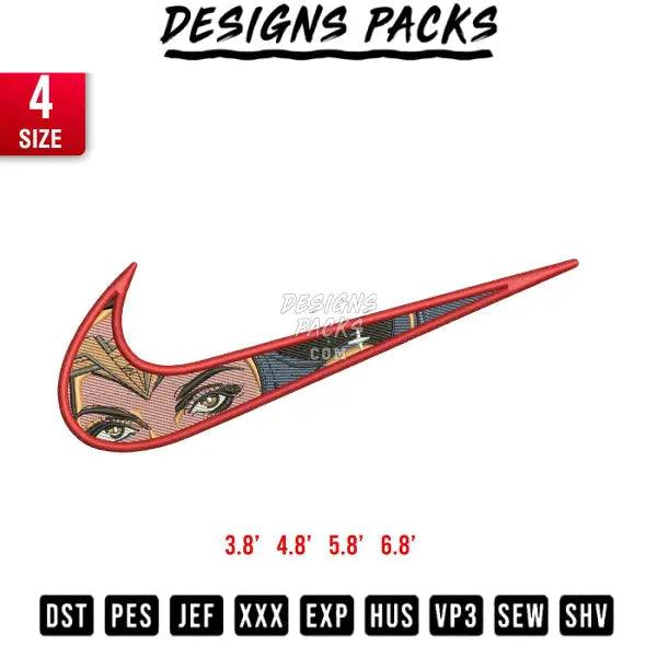 Swoosh Wonder Women Embroidery Design 