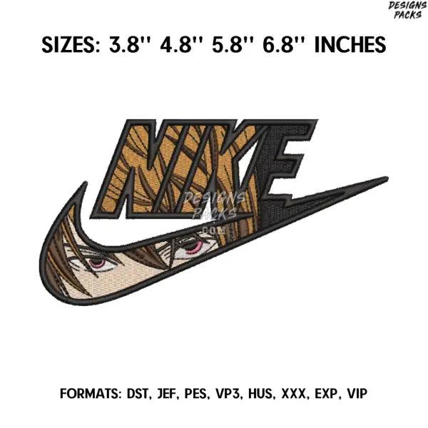 Nike Yagami Light Embroidery Design File, Death Note Anime Embroidery Design, Machine embroidery, Anime Design Pes