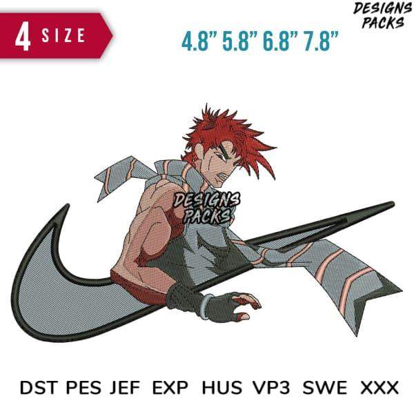 Anime warrior embroidery design with 4 sizes, DST PES JEF formats for instant download