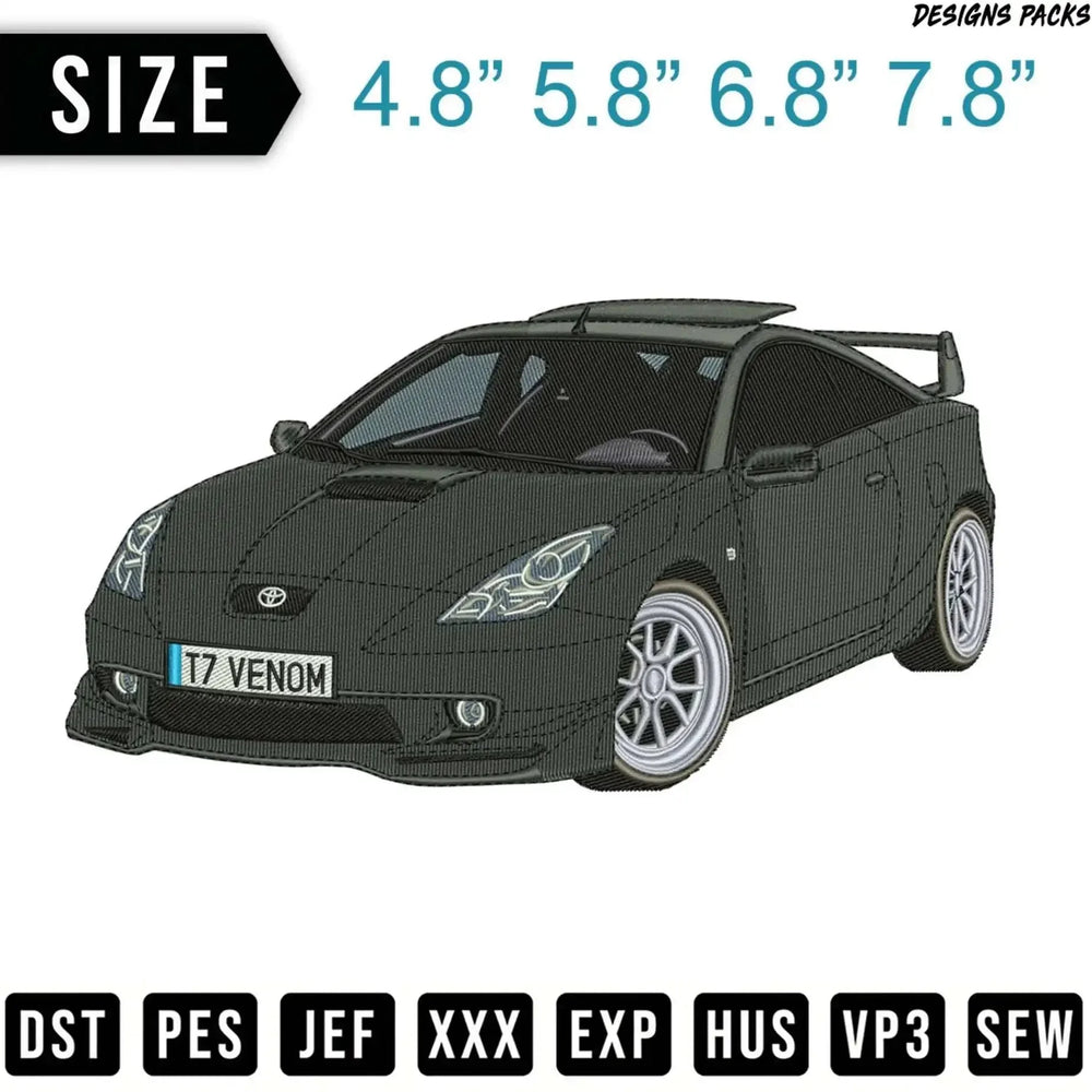 T7 Venom Sports Car Digital Embroidery Design