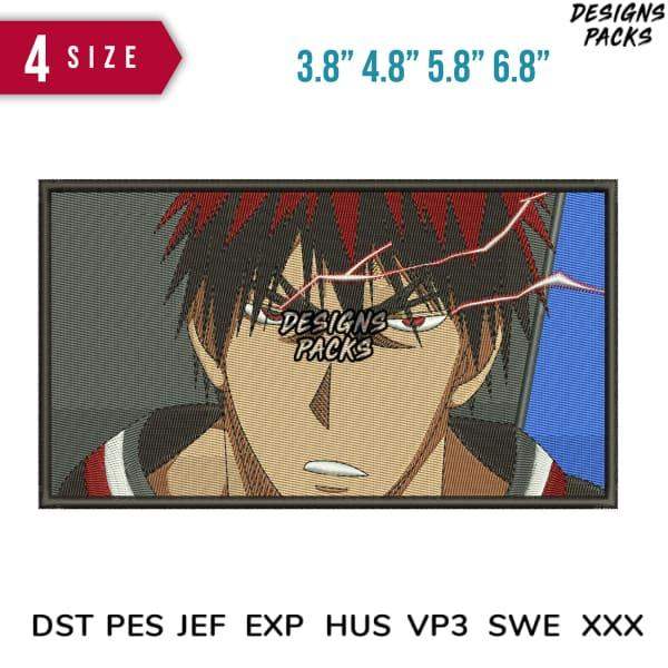 Anime character embroidery design in 4 sizes, DST PES formats, print-ready for apparel
