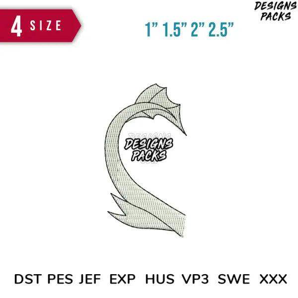 Tail Light furry Embroidery Design Size item : 1" 1.5" 2" 2.5"