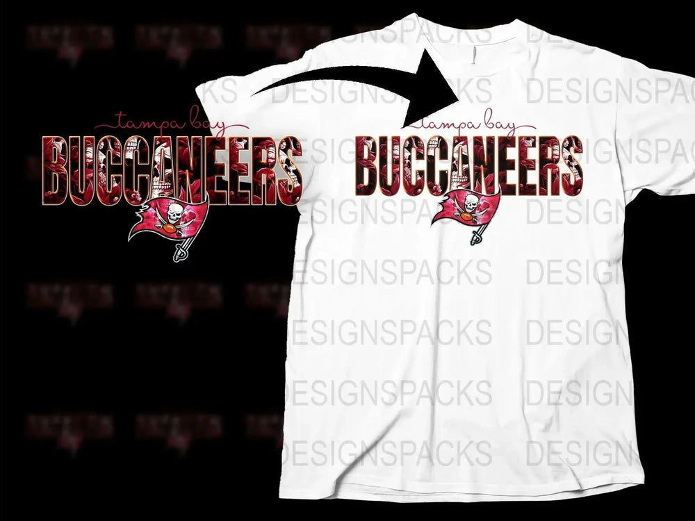 Tampa Bay Buccaneers Graphic T-Shirt, White NFL Team Apparel, Sports Fan Tee Shirt