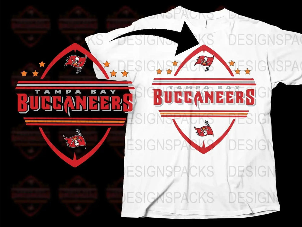 Tampa Bay Buccaneers T-Shirt, NFL Team Logo Graphic Tee, Unisex Sports Apparel
