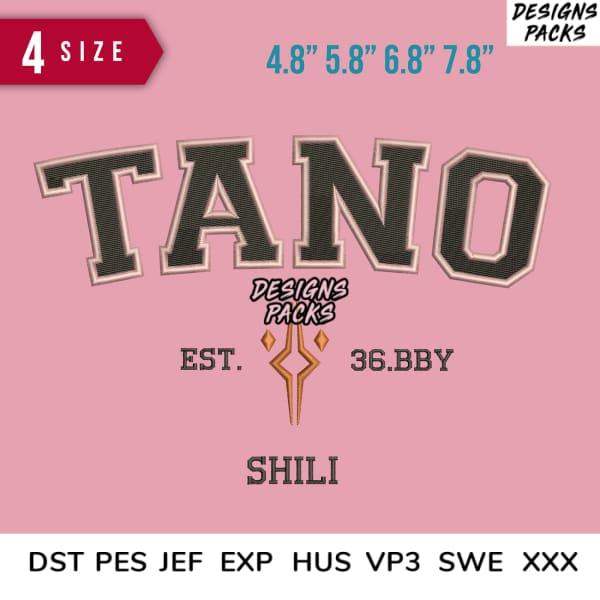 TANO SHILI embroidery design in 4 sizes, compatible with DST PES JEF formats for instant download