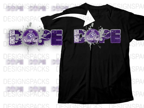 TCU Inspired College Purple Splatter T-Shirt, Bold Graphic Athletic Fan Wear, Unisex Casual Apparel