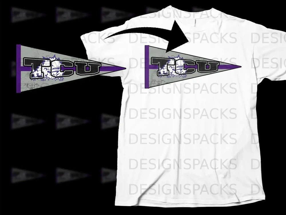 TCU Horned Frogs Pennant Graphic Custom T-Shirt