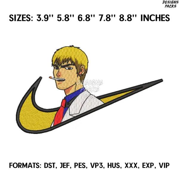 Teacher Onizuka Embroidery Design File, Great Teacher Onizuka Anime Embroidery Design, Anime Pes Design Brother