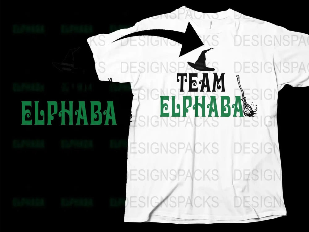 Team Elphaba T-Shirt, Wicked Witch Design, Broadway Musical Fan Tee, Black and White Graphic Shirt