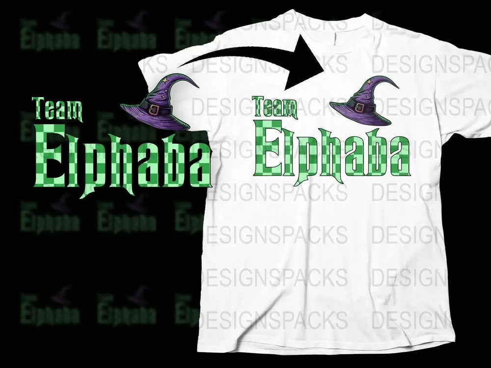Team Elphaba T-Shirt, Witch Hat Design, Musical Theater Fan Apparel, Unisex White Tee