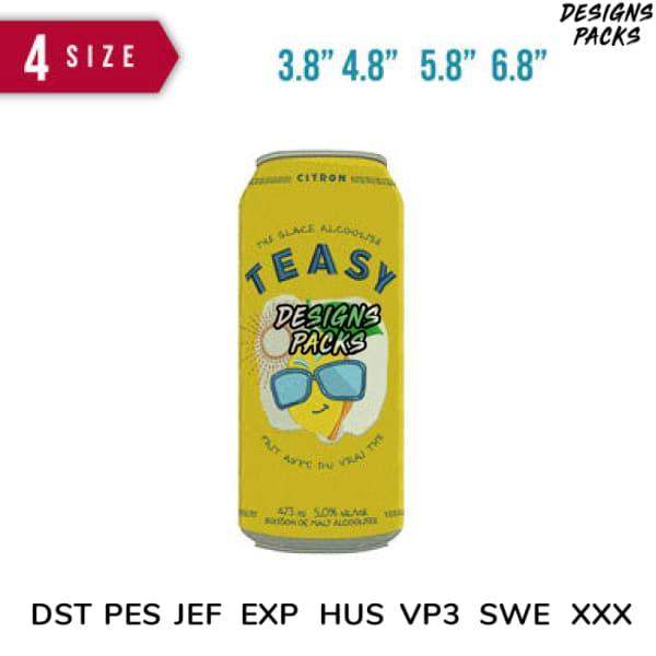 Teasy Designs Packs tumbler wrap design for 3.8 to 6.8 inch cans, print-ready PNG, PES, SVG