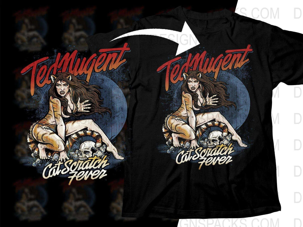 Ted Nugent Cat Scratch Fever Rock Png Halftone Digital Download