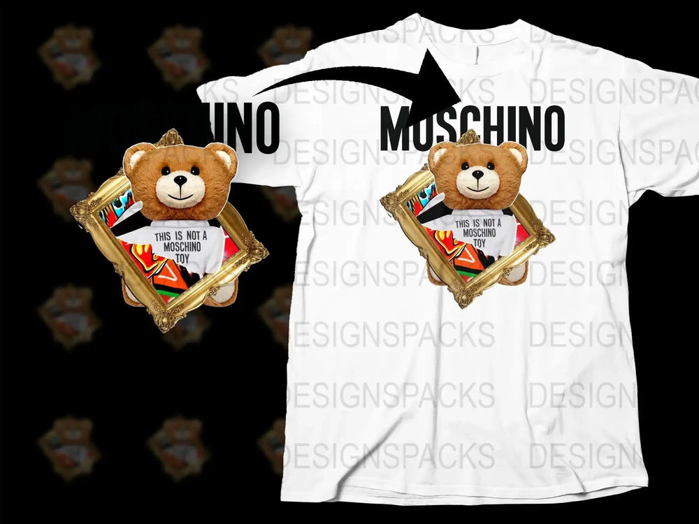 Teddy Bear Design with Bold Brand Png Digital Download