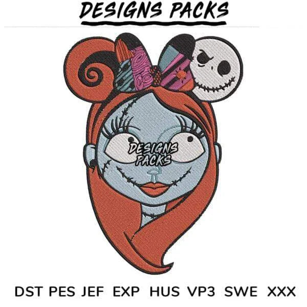 Sally The Nightmare Before Christmas Embroidery Design 3.8″ 4.8″ 5.8″ 6.8″