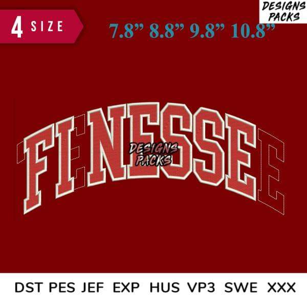 FENNESSEE arched varsity design in 4 sizes, embroidery formats DST PES JEF EXP for DTG/DTF printing
