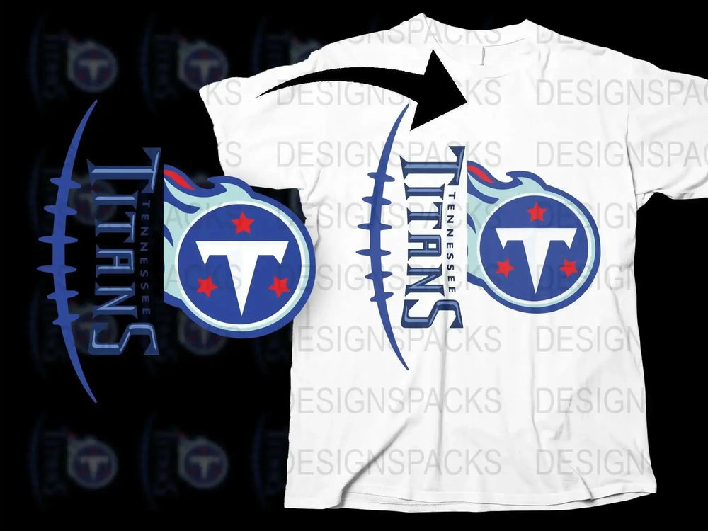 Tennessee Titans T-Shirt, NFL Team Logo Graphic Tee, Blue and White Unisex Football Shirt