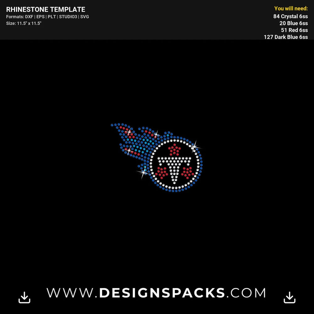 Tennessee Titans Logo Small Rhinestone Digital Template