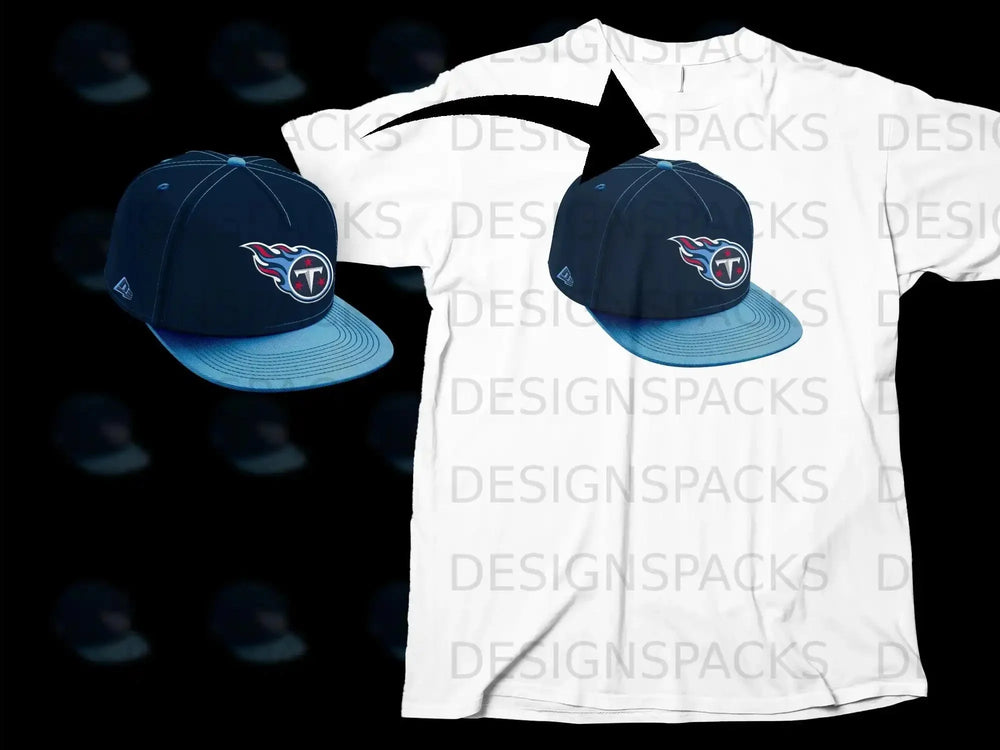 Titans Logo Cap Design Men's T-Shirt for Sports Fans