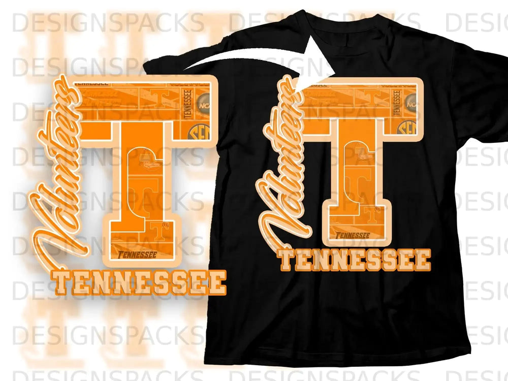 Tennessee Volunteers T Shirt with Bold Orange Letter T Design