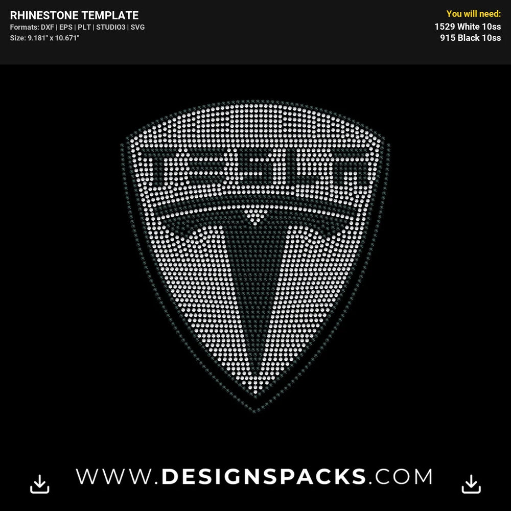 Tesla Logo2 Rhinestone Digital Template